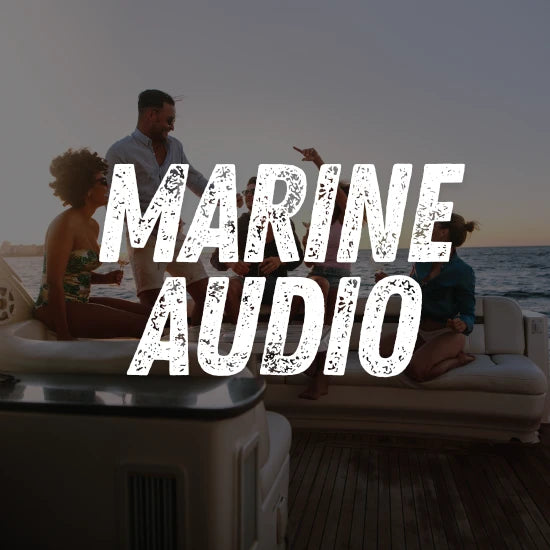 Marine audio and entertainment accessories collection for boats and outdoor vehicles