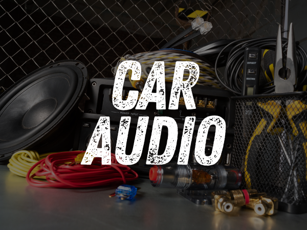 Car audio collection featuring speakers, subwoofers, and sound system components