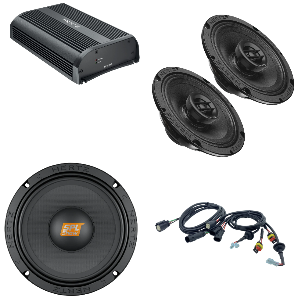 Hertz HSP2-14 2014-2023 Harley Davidson Plug and Play 4 Speaker Kit for Bikes with Touring Packs
