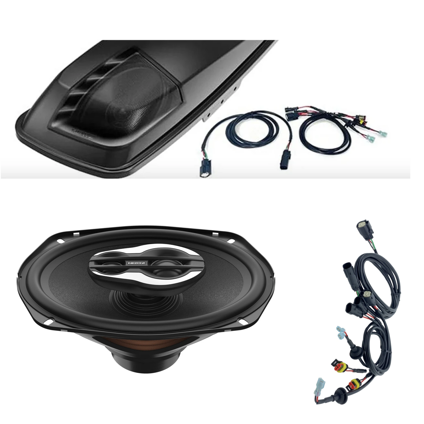 Hertz HD13H 6x9 1998-2013 Harley Davidson Plug and Play 2 Rear Speaker Kit