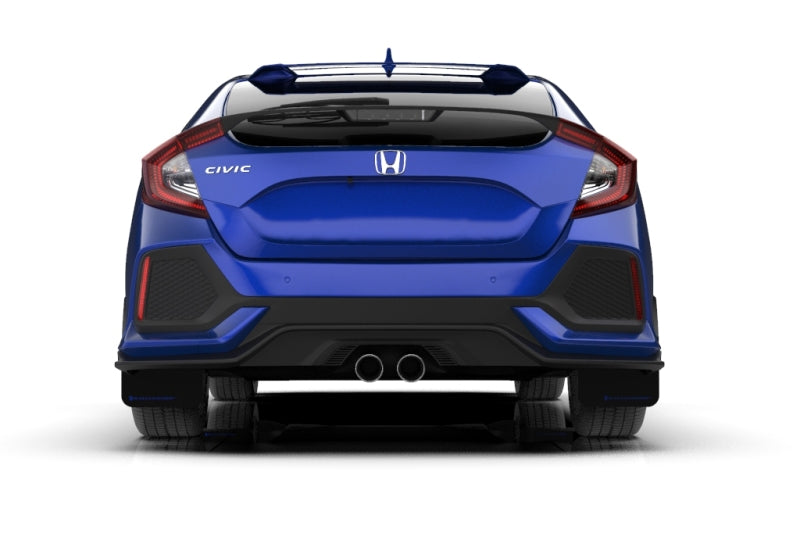 Rally Armor 2017-2020 Honda Civic LX / EX / EX-L Hatchback Black Mud Flap White Logo