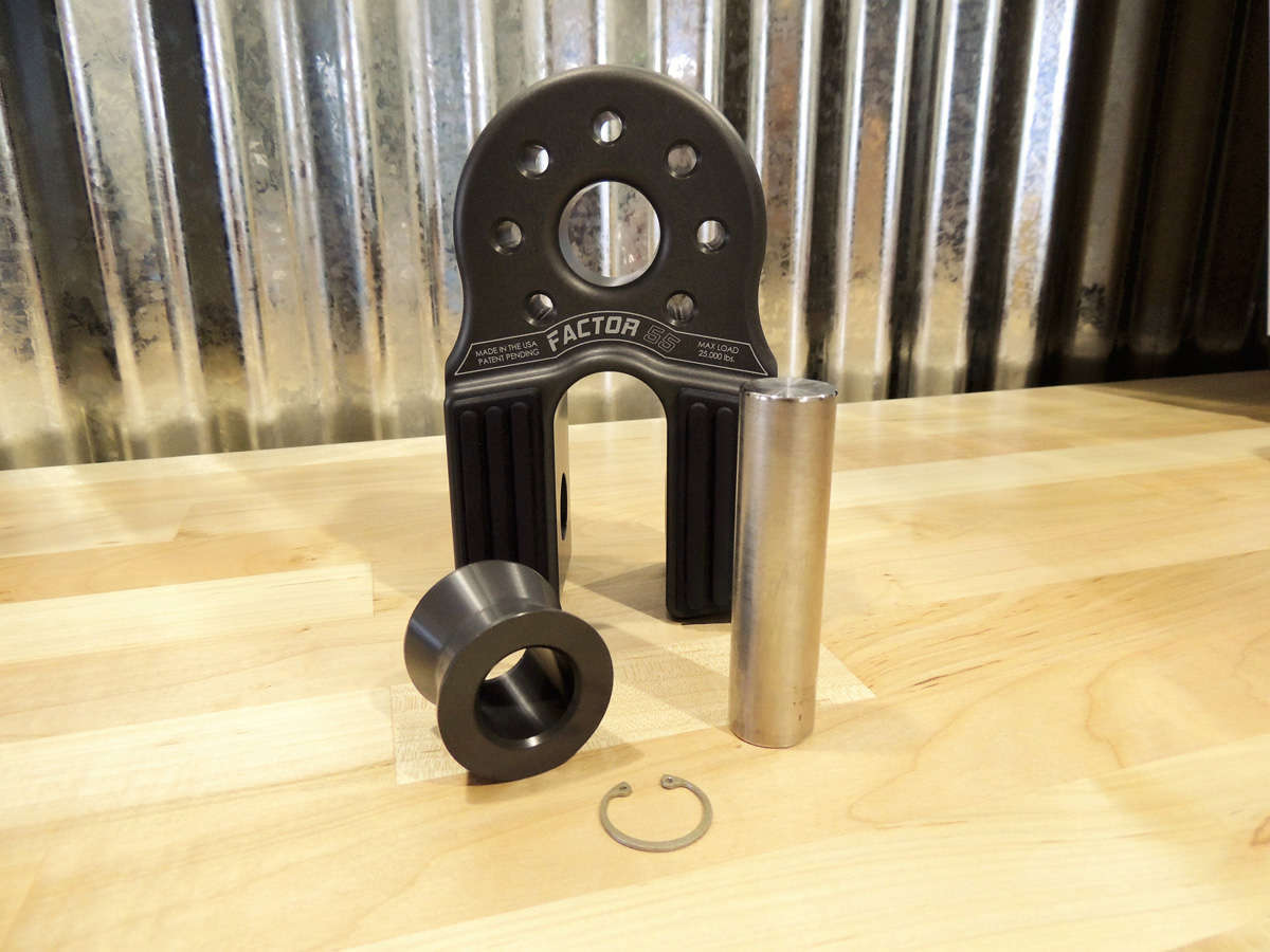 Factor 55 - 00090-06 - Winch Shackle - FlatLink XXL Winch Shackle Mount Assembly Anodized Gray