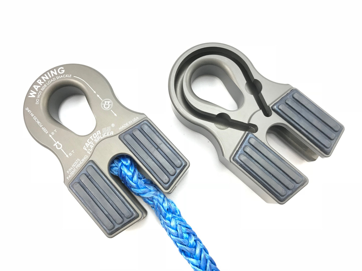Factor 55 - 00375-06 - Winch Shackle - Winch Line Shackle Mount Splice On Foldable Gray