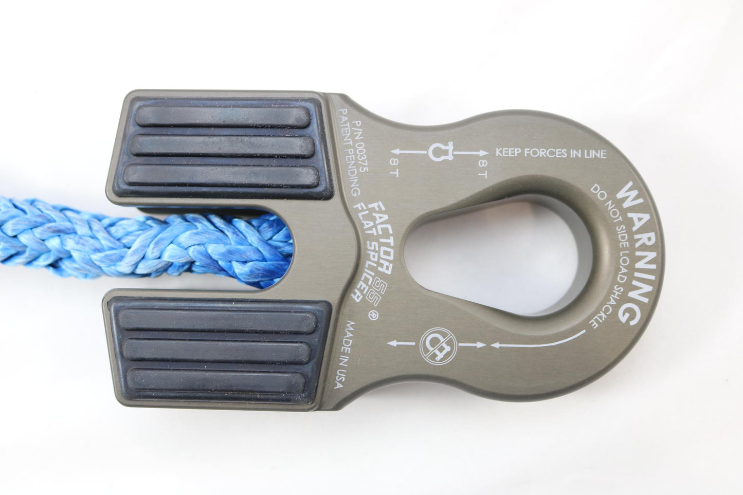 Factor 55 - 00375-06 - Winch Shackle - Winch Line Shackle Mount Splice On Foldable Gray