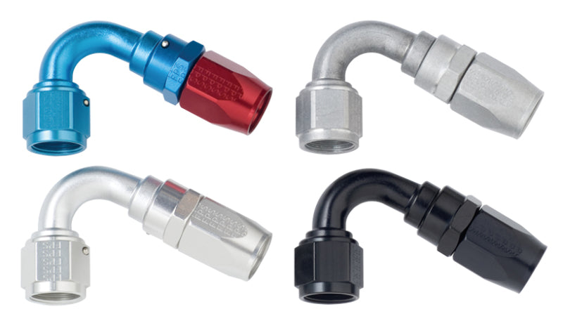 Fragola -16AN x 120-Degree Power Flow Hose End - Black - fra112016-BL
