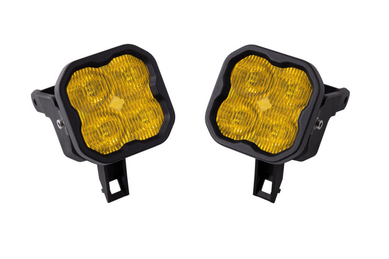 Diode Dynamics SS3 Pro Type SDX Fog Light Bracket Kit with Amber Backlight, Yellow SAE Fog