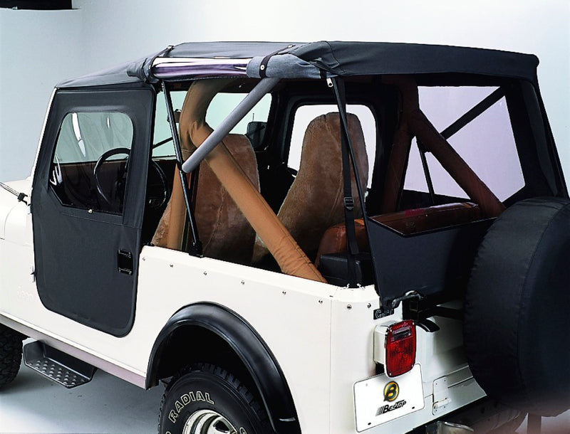 Bestop 76-86 Jeep CJ7 Tigertop in Black Crush - Complete Soft Top Replacement