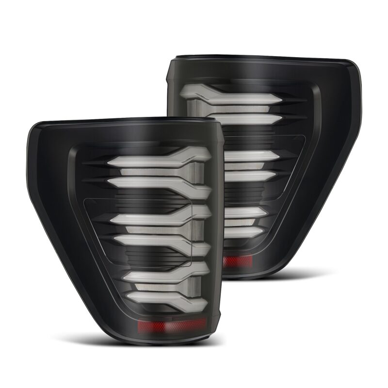 AlphaRex LUXX LED Taillights Black/Red for 2021-2022 Ford F-150 - ARX653030