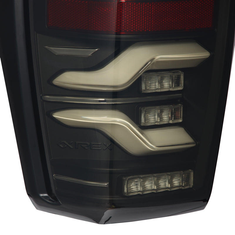 AlphaRex LUXX LED Taillights for 2016–2021 Toyota Tacoma, Black Housing, Activ Light and Sequential Signals – ARX680090