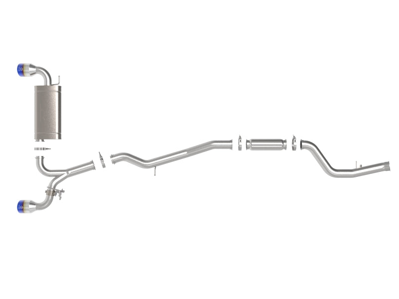 aFe POWER Takeda Cat-Back Exhaust System with Blue Tips for 2021-2024 Toyota GR Supra 2.0L Turbo, Part 49-36050-L