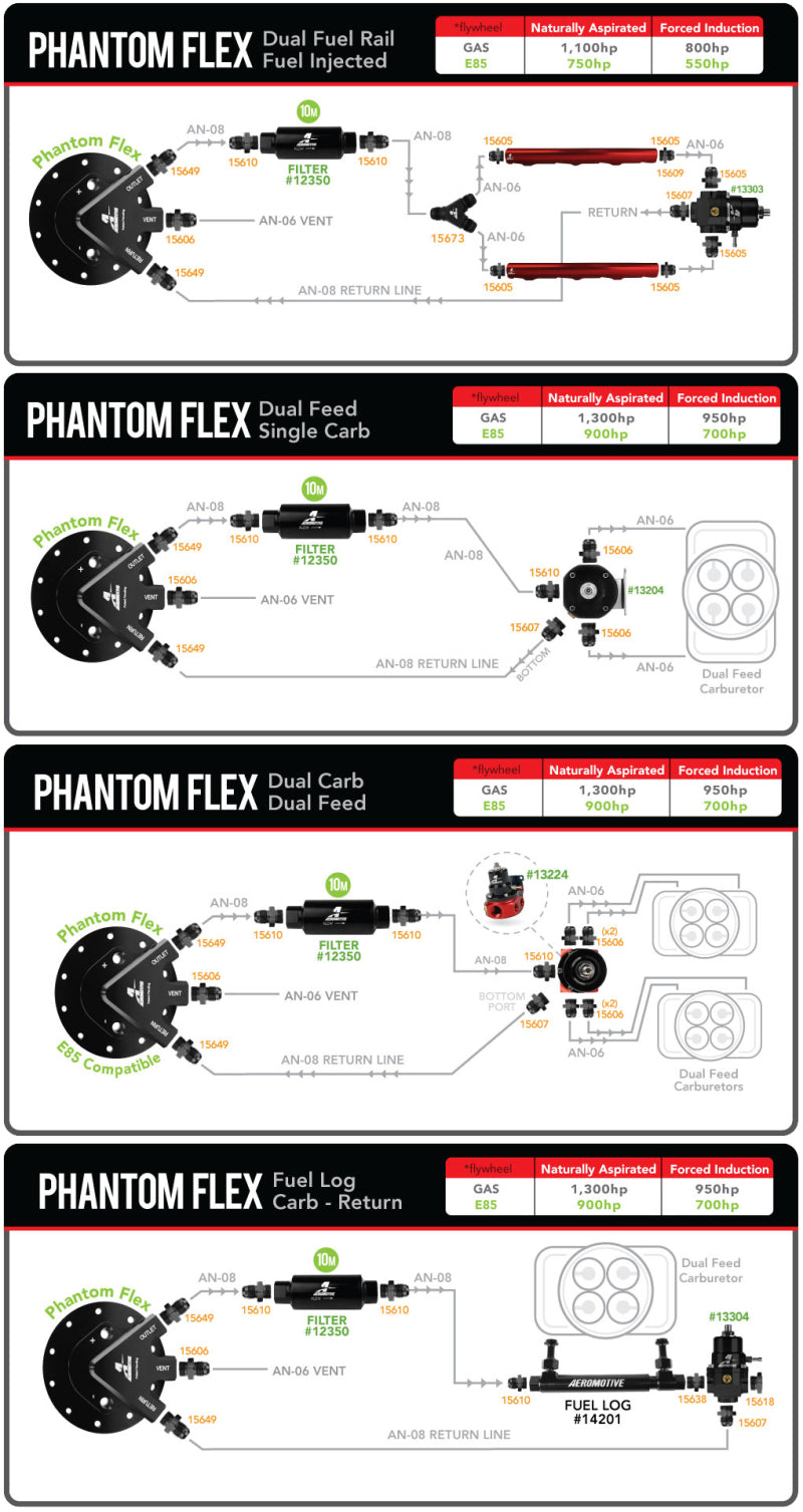Aeromotive Fuel Pump - Universal - Phantom - 450 - 6-10in Depth
