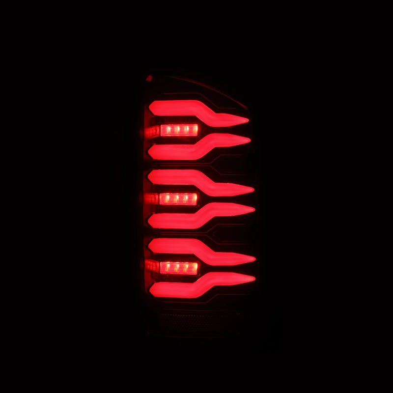 AlphaRex Luxx-Series LED Tail Lights for 2002–2006 Dodge Ram 1500 and 2003–2006 Ram 2500/3500, Black/Red, Part ARX641030