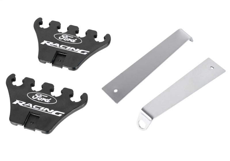 Ford Racing FRP302-640 Logo Wire Loom Holder, Chrome Base/Black