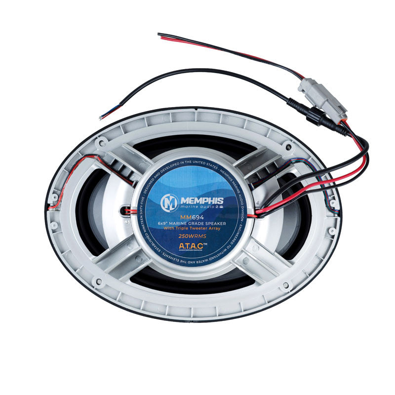 Memphis - MM694 - MARINE 6x9" 2-WAY SPKR B&W GRILLES WITH RGB LED