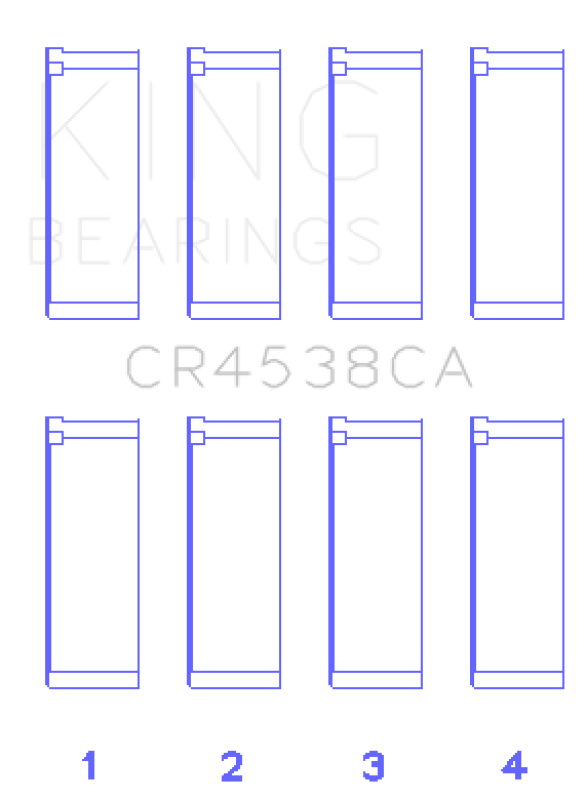 King Engine Bearings CR4538CA0.25 Rod Bearing Set for Mini Cooper S W11B16A, +0.25 mm