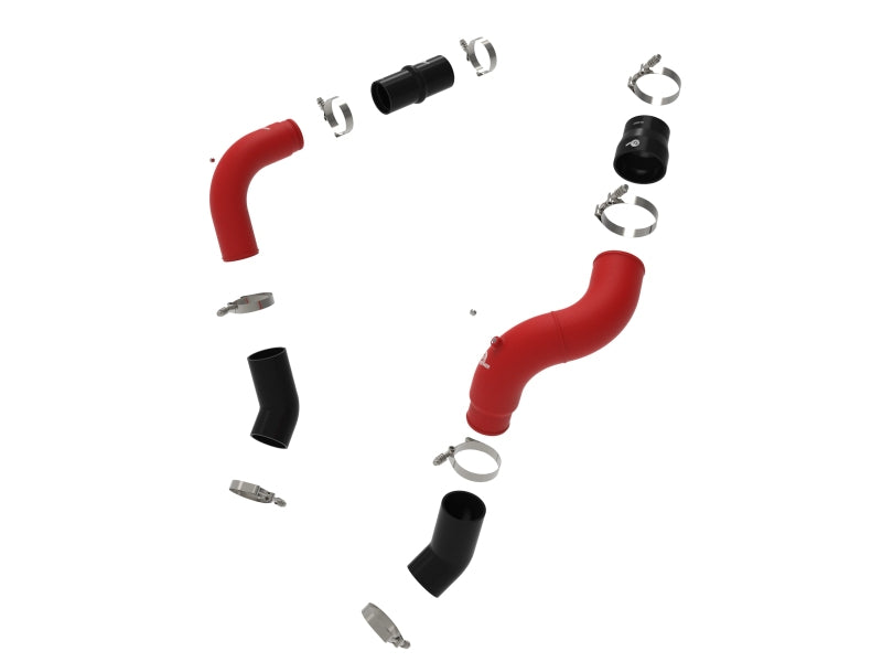 aFe BladeRunner Aluminum Hot and Cold Charge Pipe Kit, Textured Red, Part Number 46-20814-R