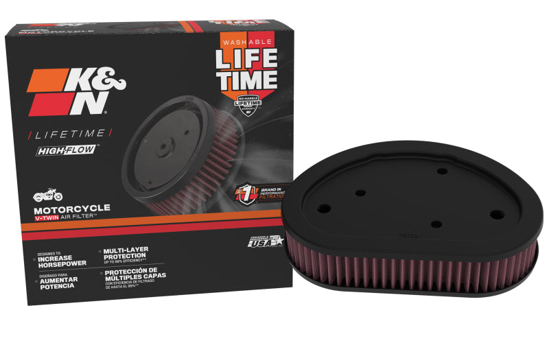 K&N Engineering knnHD-9608 High-Flow Replacement Air Filter for 2008-2009 Harley-Davidson Dyna Motorcycles