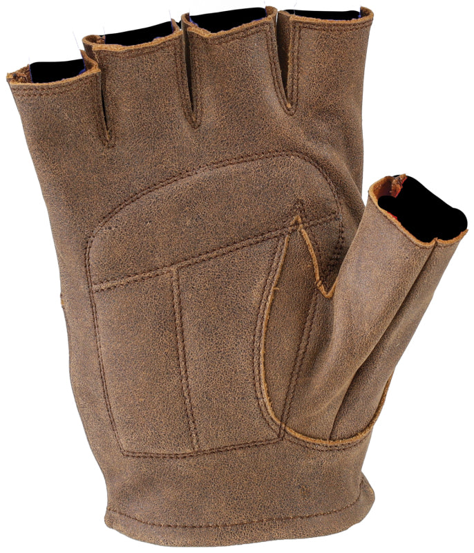 Kuryakyn Leather by River Road Buster Vintage Shorty Gloves, Black, Small - KUR094460