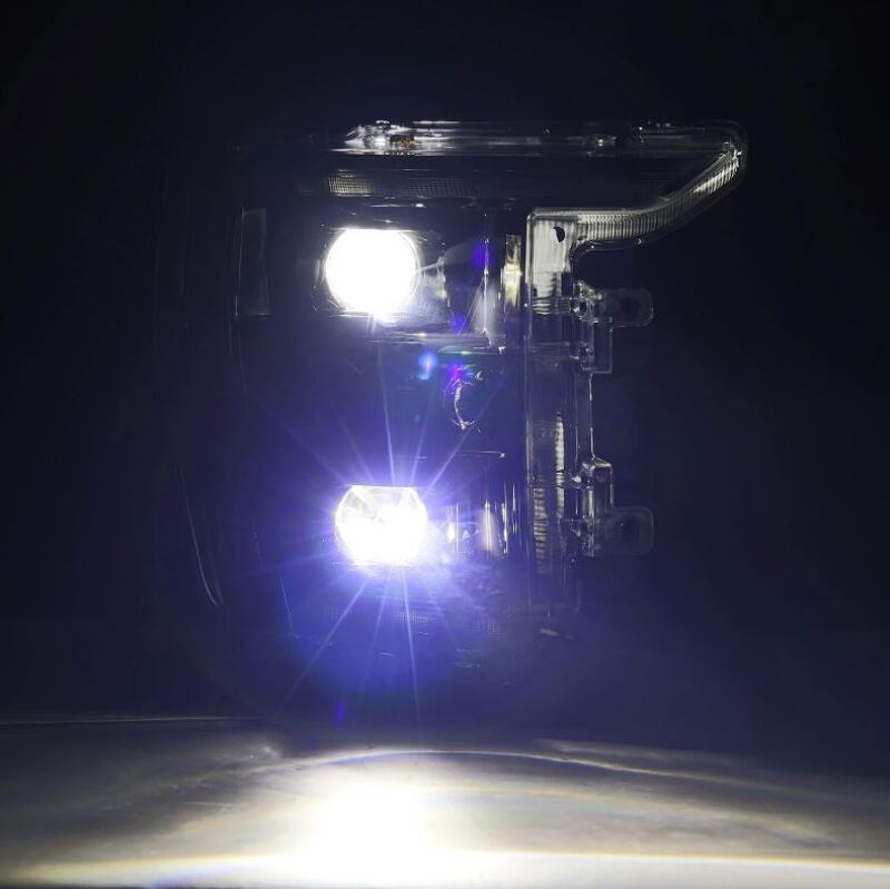 AlphaRex Luxx-Series Projector Headlights for 2021–2022 Ford F-150, Black Housing with Active Light and Sequential Signal