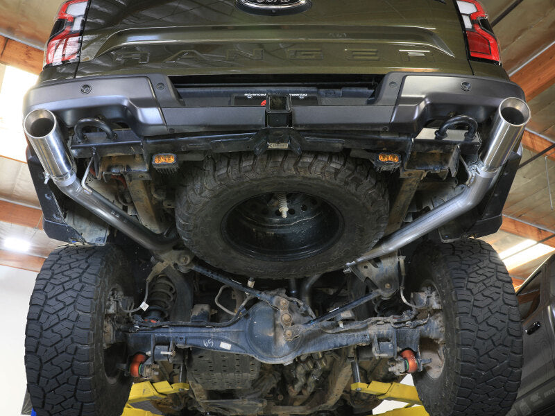 aFe Vulcan Series Cat-Back Exhaust System with Polished Tips for 2024-2026 Ford Ranger Raptor 3.0L V6, Part Number 49-33152-P