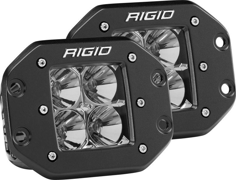 Rigid Industries D-Series PRO Dually Flush-Mount Flood LED Light Pods, Part Number RIG212113, Set of 2