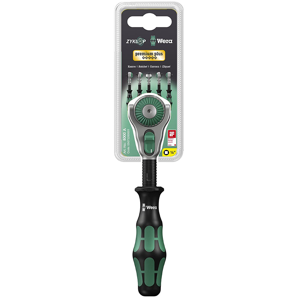 Wera 05003500001 1/4-Inch Drive 72-Tooth 6-Inch Speed Ratchet