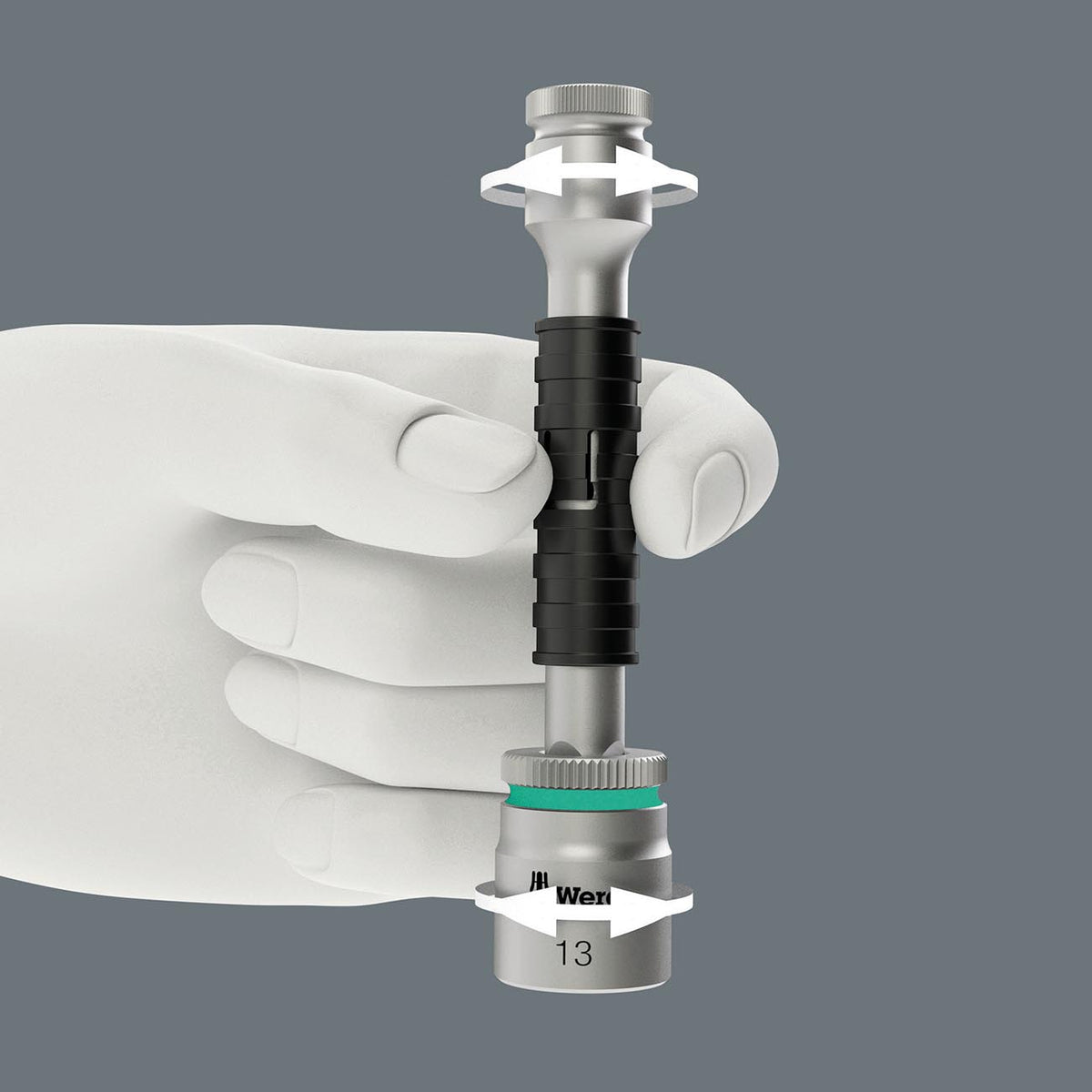 Wera 05003531001 1/4 in Drive 6 in Extension with Flexible-Lock and Free-Turning Sleeve
