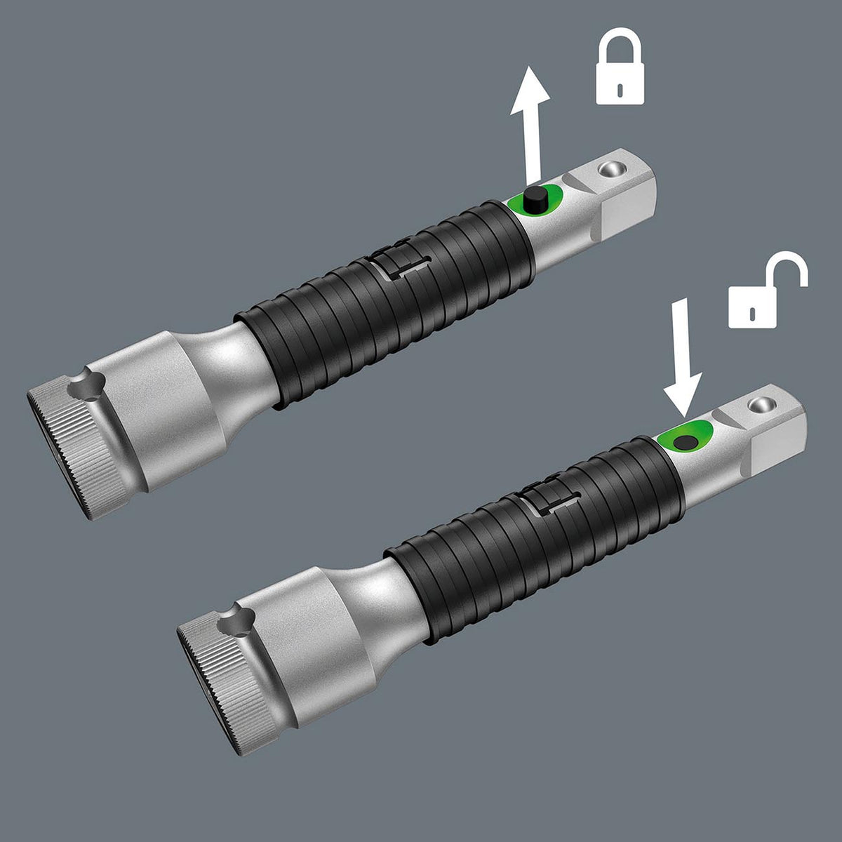 Wera 05003531001 1/4 in Drive 6 in Extension with Flexible-Lock and Free-Turning Sleeve