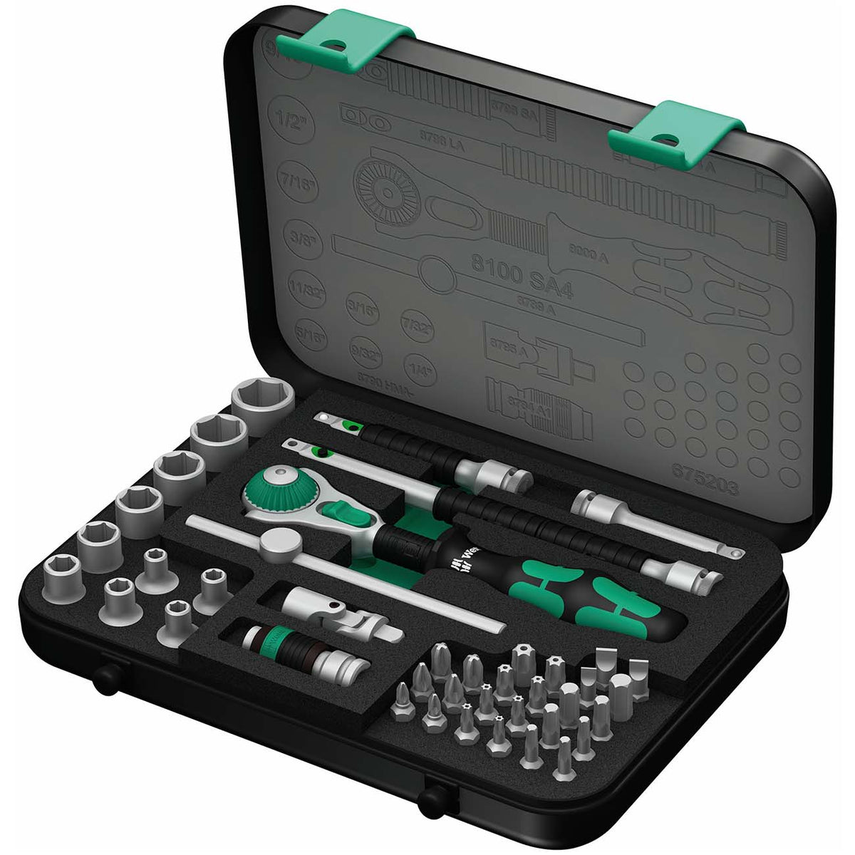Wera 41-Piece SAE 1/4-Inch Drive Speed Ratchet Socket and Bit Set