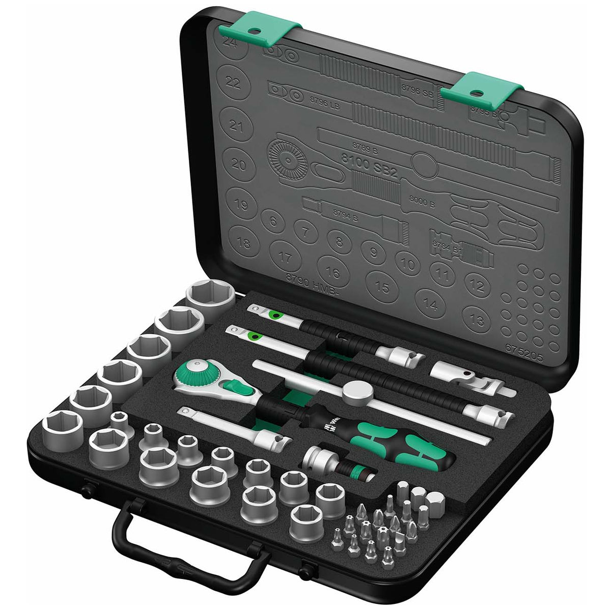 Wera 05003594001 Metric 3/8-Inch Drive Speed Ratchet Set, 43-Piece