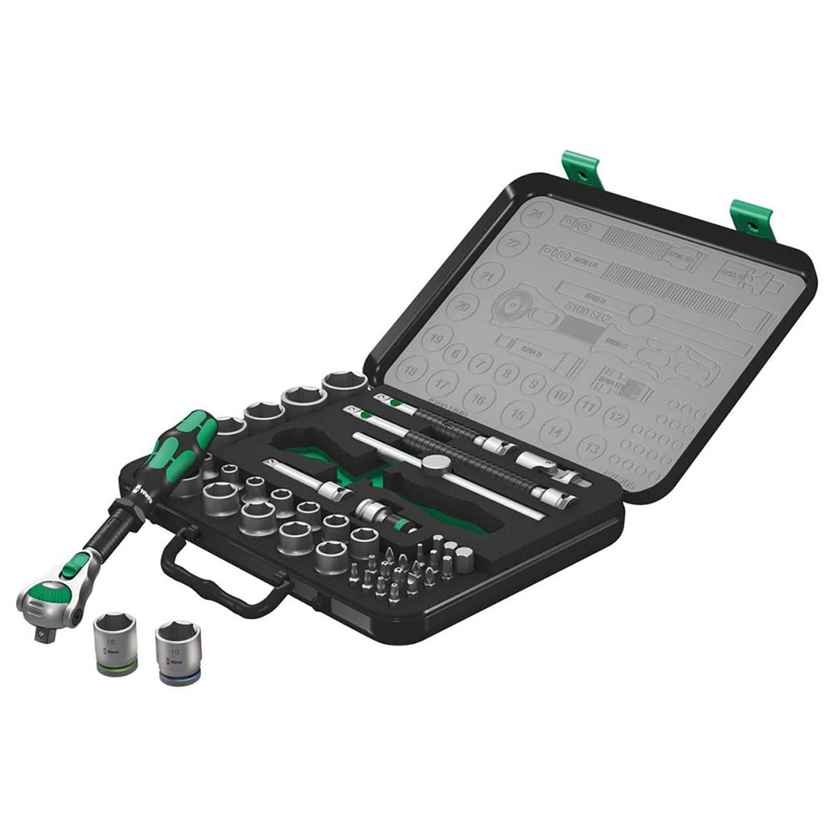 Wera 05003594001 Metric 3/8-Inch Drive Speed Ratchet Set, 43-Piece