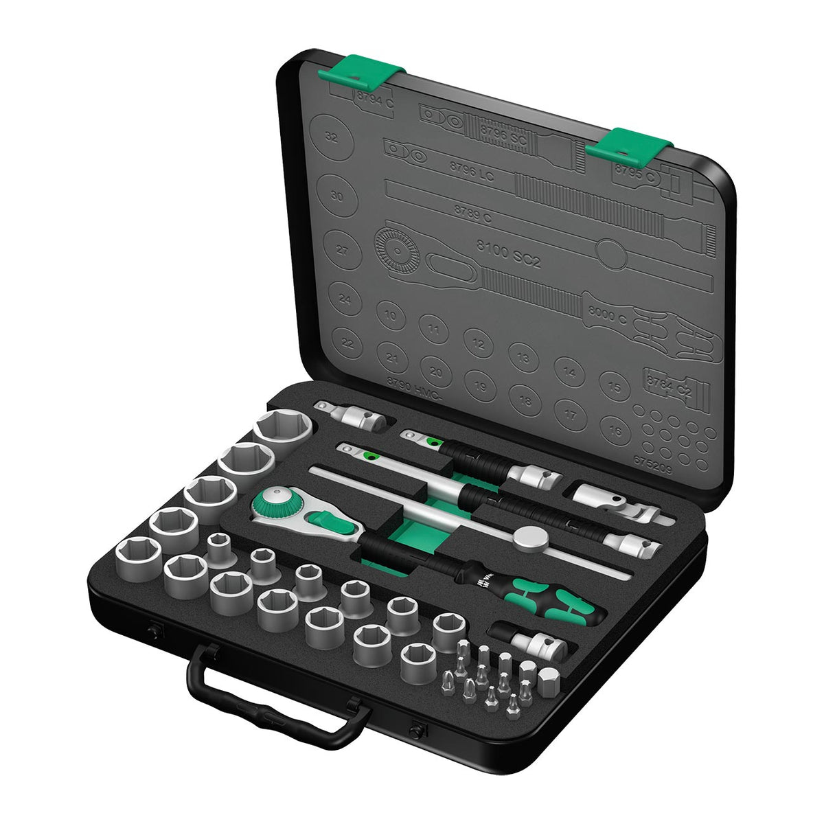 Wera 05003645001 Metric Speed Ratchet Set, 1/2-Inch Drive, 37-Piece