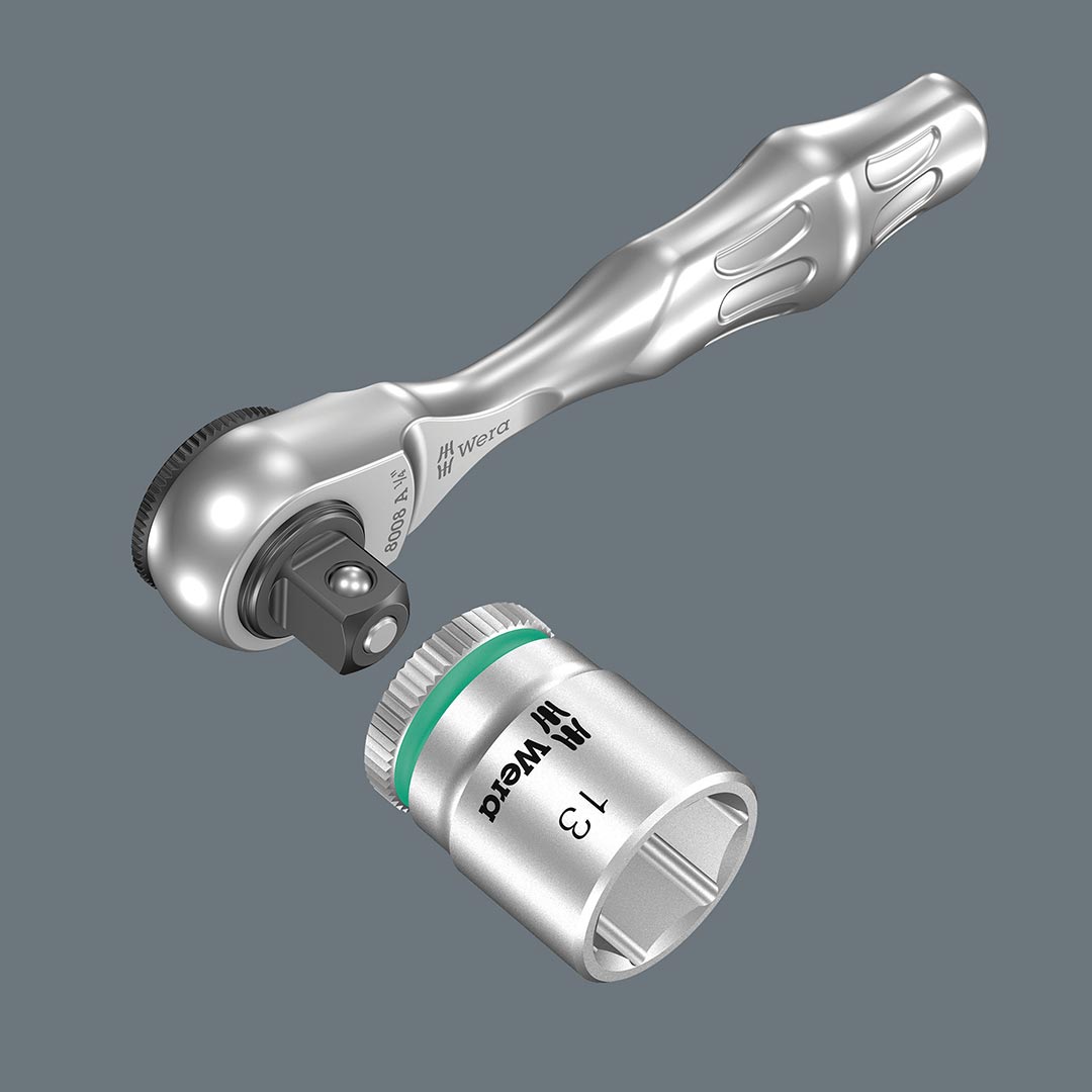 Wera Mini 3 Ratchet with 1/4-Inch Drive