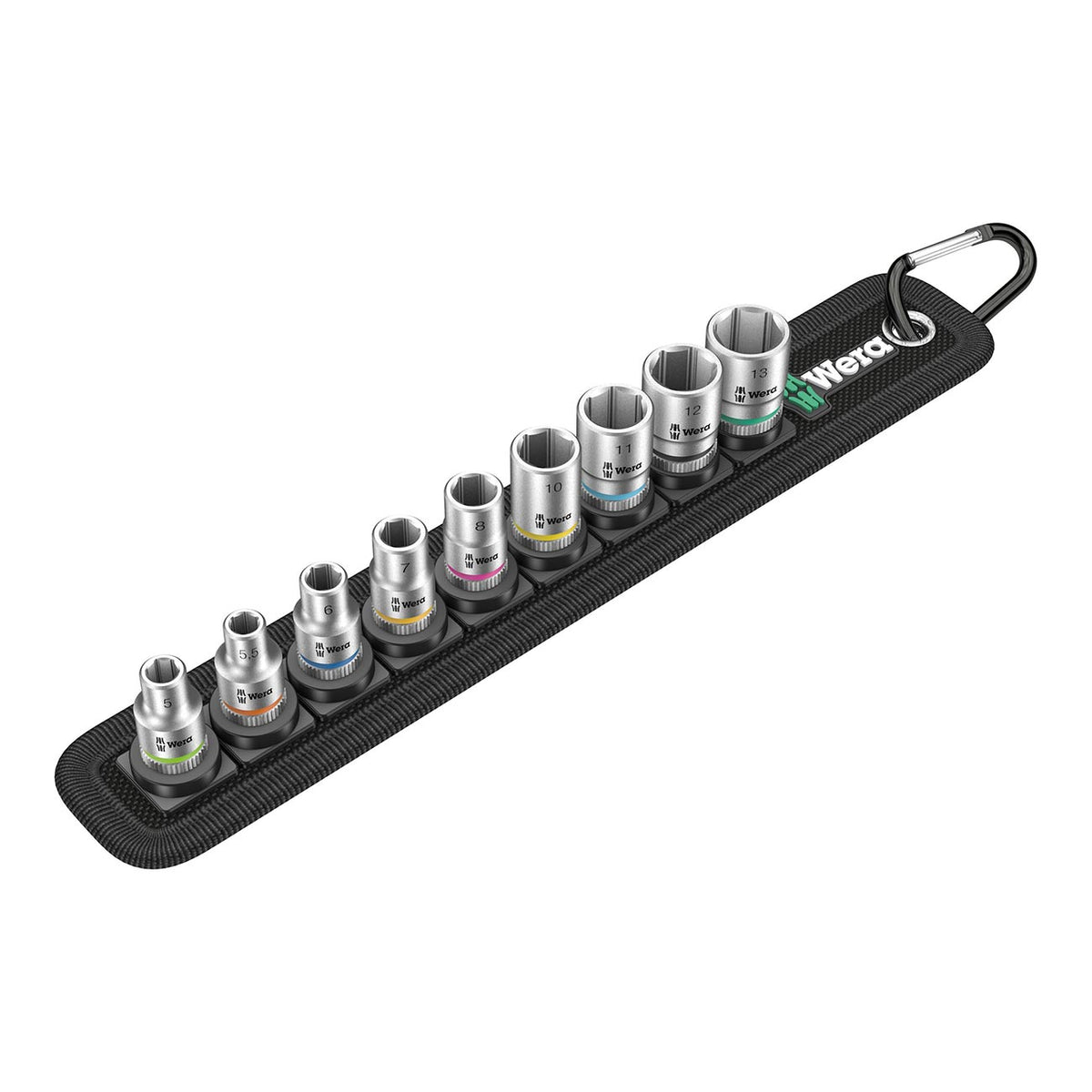 Wera 05003883001 1/4-Inch Drive Metric Socket Set with Storage Belt, 9-Piece