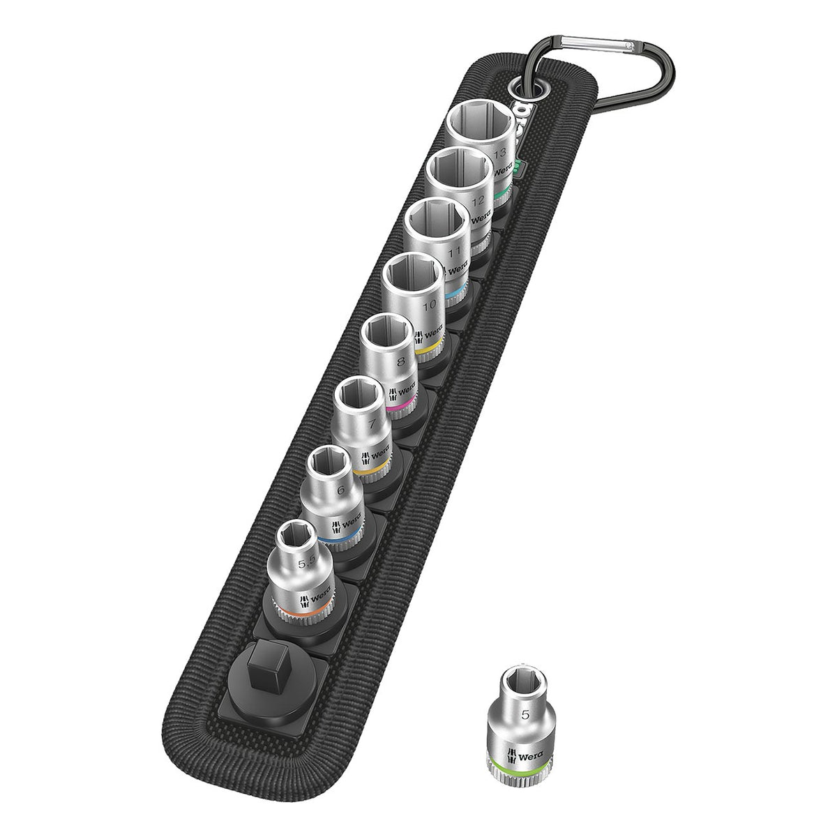 Wera 05003883001 1/4-Inch Drive Metric Socket Set with Storage Belt, 9-Piece