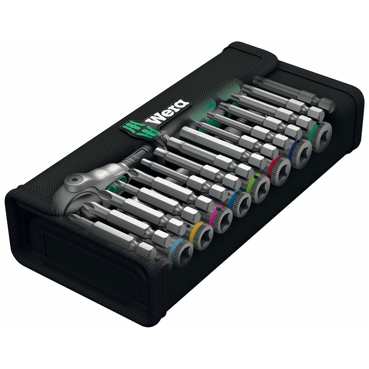 Wera 1/4-Inch Drive Multi-Function Ratchet and SAE Socket Set, 28-Piece - Part 05004019001