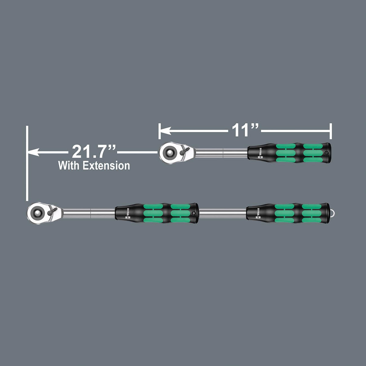 Wera 05004095001 1/2-Inch Drive Hybrid Switch Ratchet with Extension