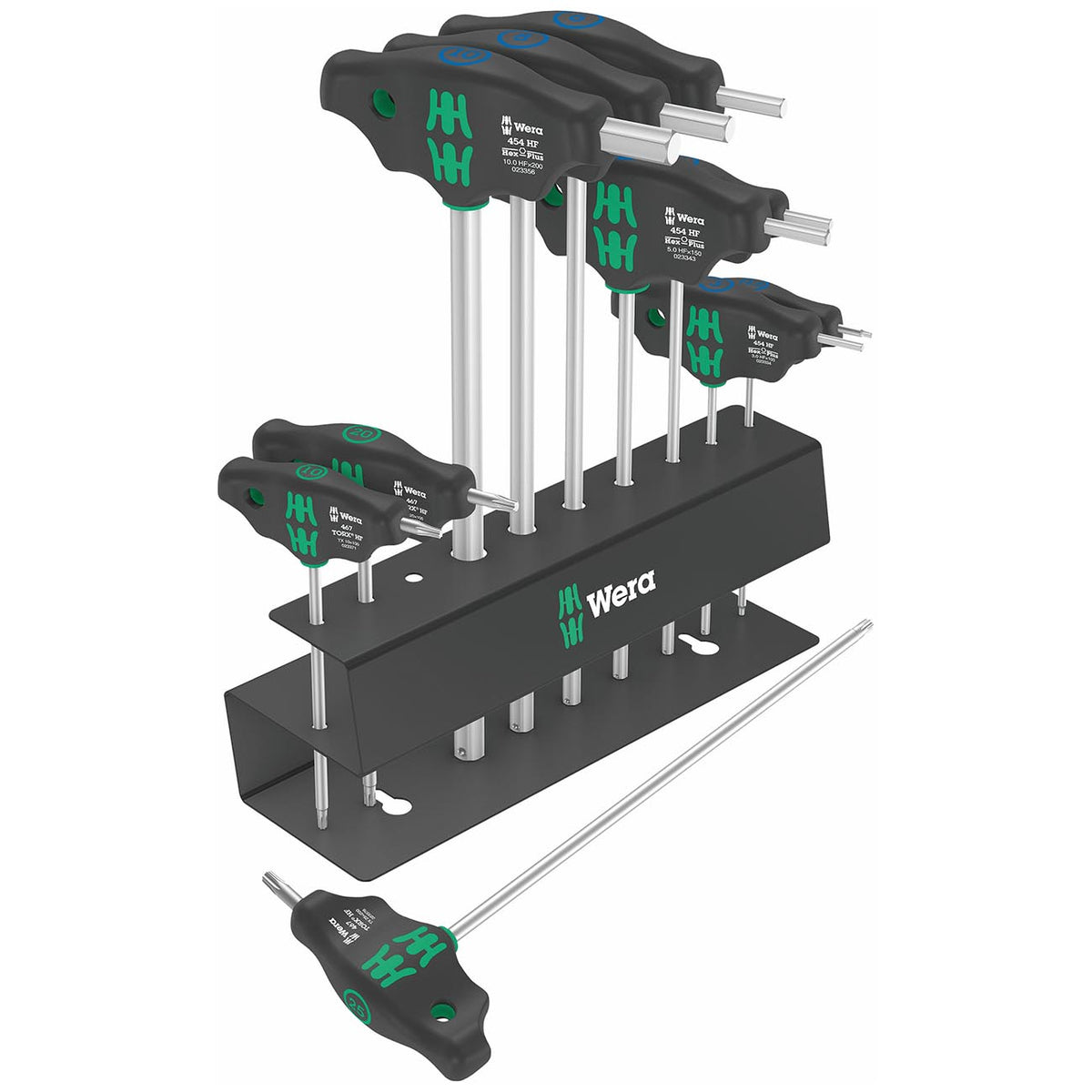 Wera Metric T-Handle Hex-Plus and TORX Driver Set with Rack, 10-Piece