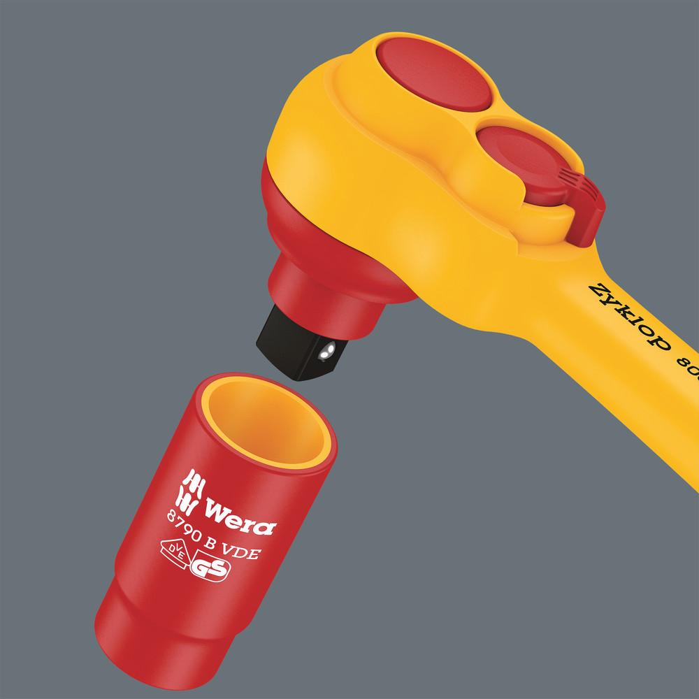 Wera 05004966001 3/8-Inch Drive Slim VDE Insulated Ratchet with Switch Lever