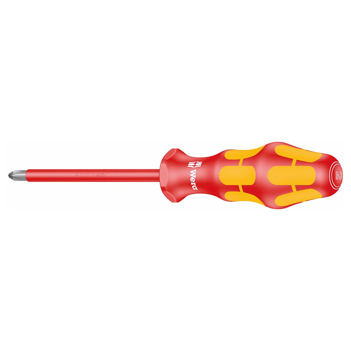 Wera 05006154001 VDE Insulated Phillips PH2 Screwdriver with LaserTip, 4 in