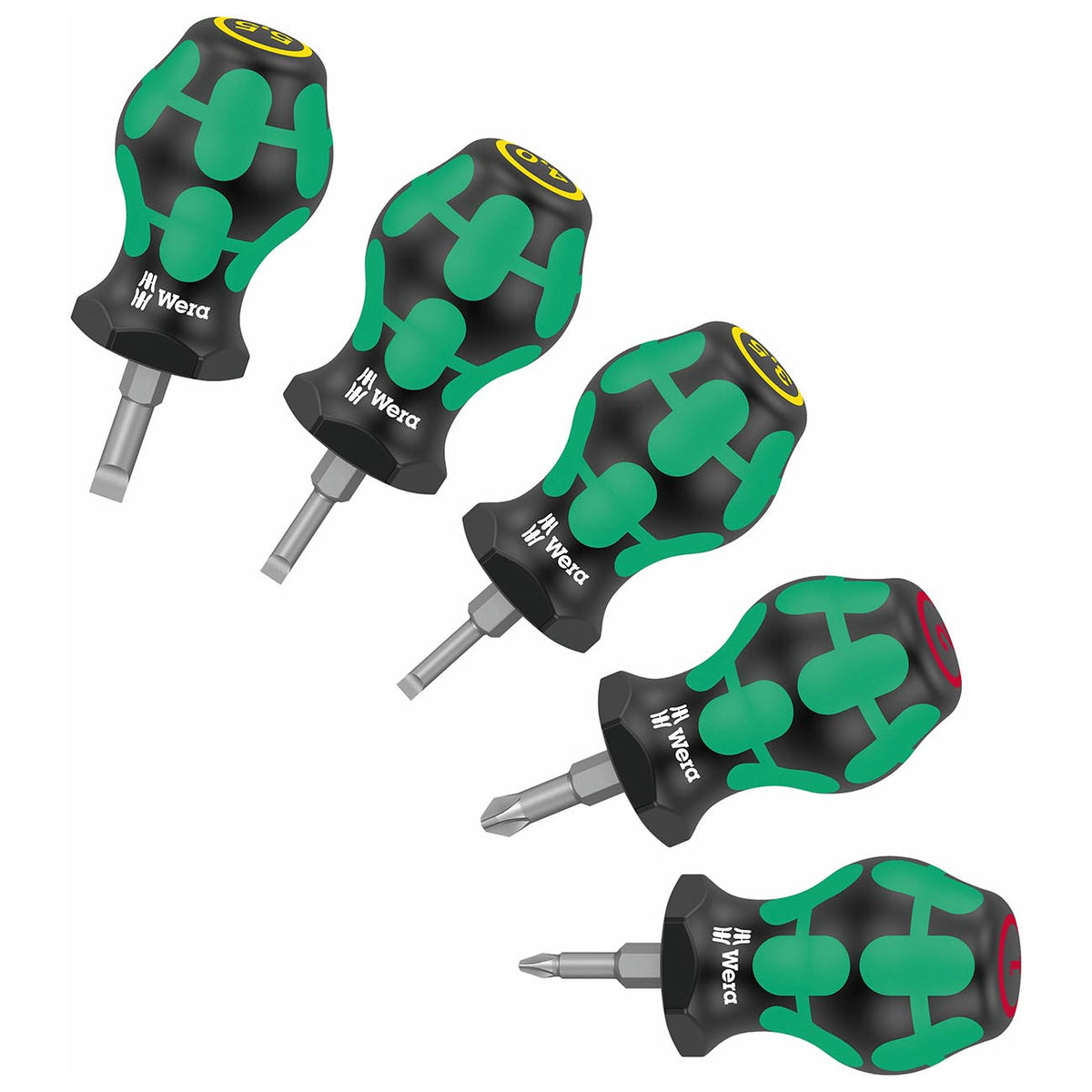 Wera 05008870001 Phillips and Slotted Stubby Carburetor Screwdriver Set, 5-Piece