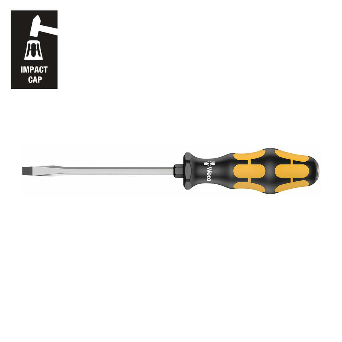 Wera Chiseldriver Slotted Screwdriver 9.0 x 150 mm with Impact Cap