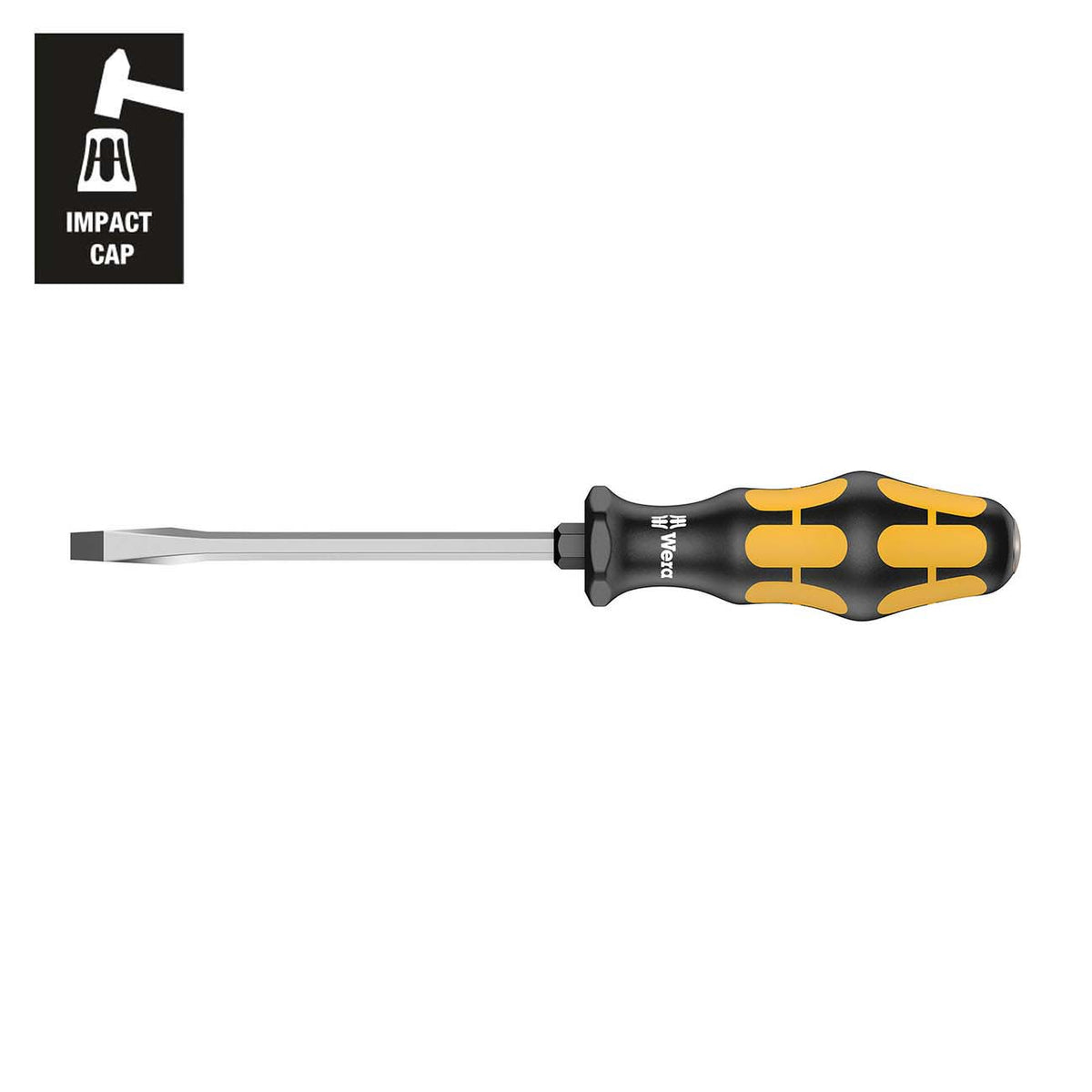 Wera Chiseldriver Slotted Screwdriver 10 mm x 7 in. with Impact Cap, Part Number 05018270001