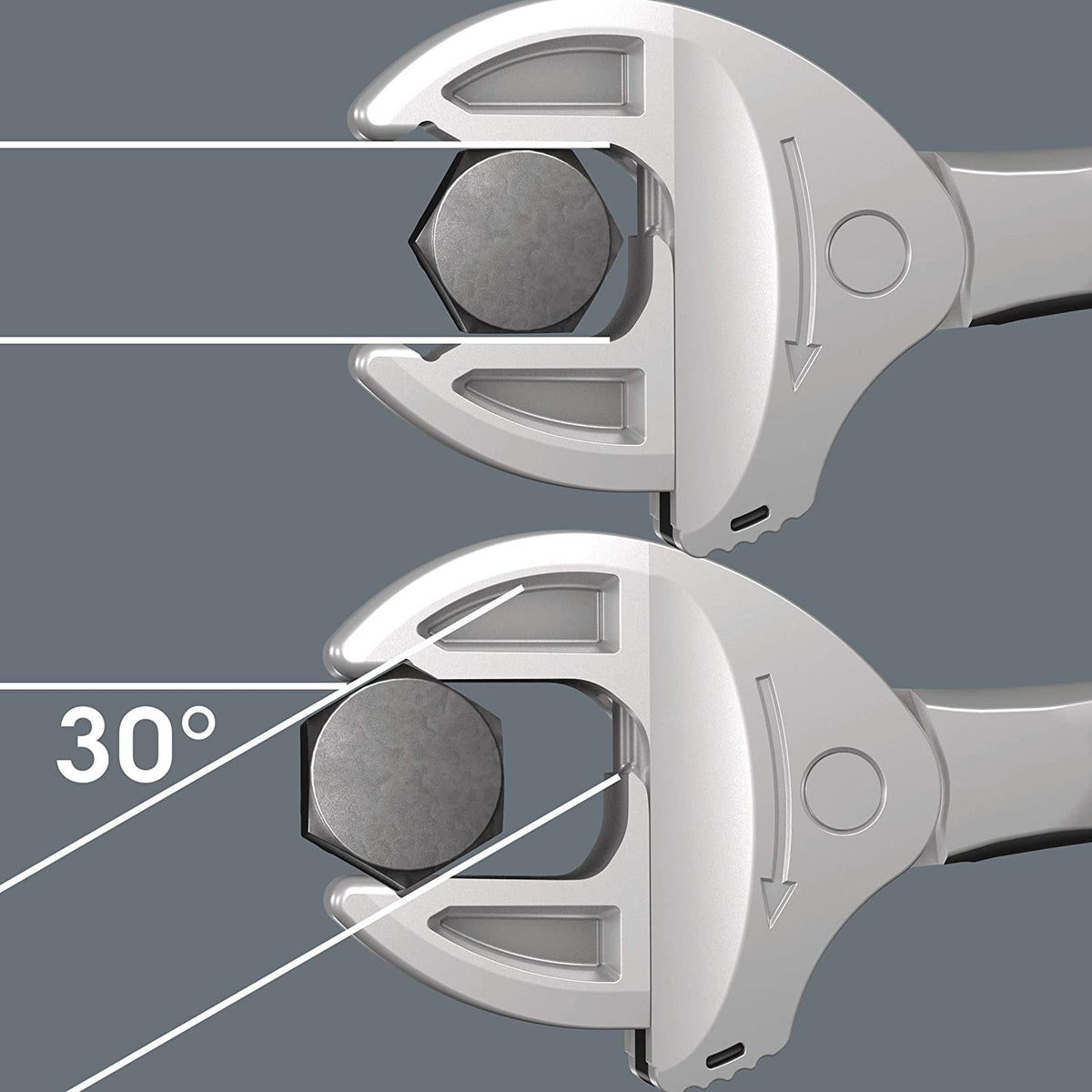 Wera Joker XS Self-Setting Combination Wrench, 7–10 mm and 1/4–3/8 in