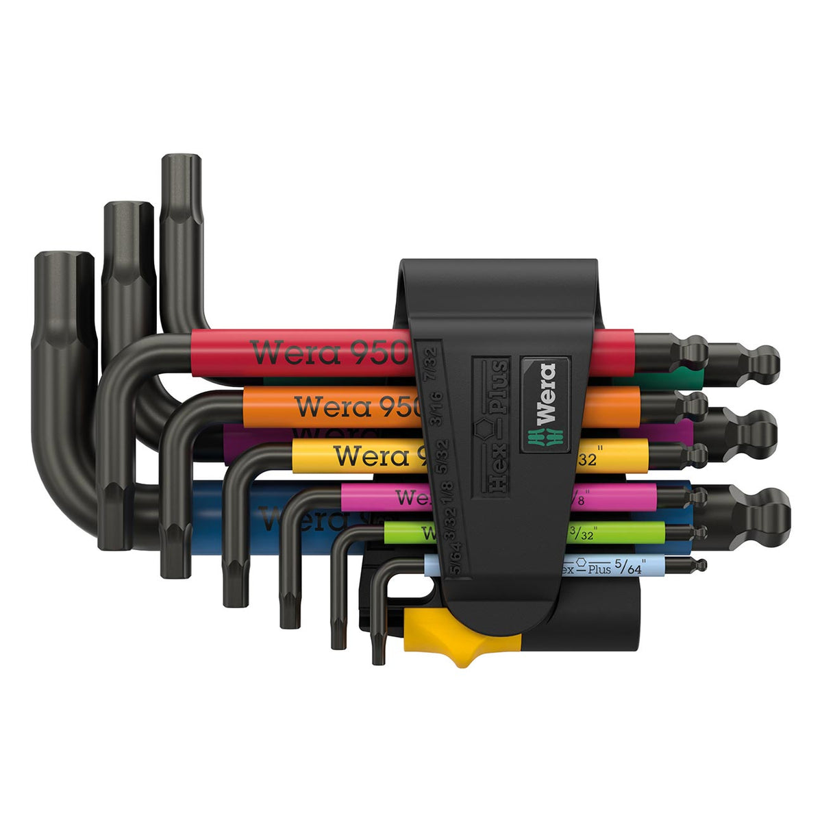 Wera 05022641001 SAE BlackLaser Short Hex-Plus L-Key Multicolor Set, 9-Piece