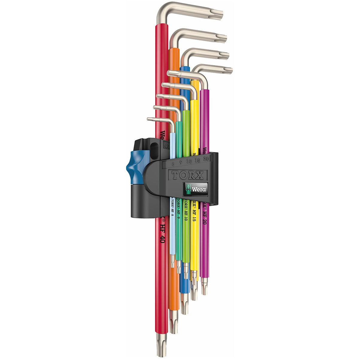 Wera Multicolor TORX L-Key Wrench Set with Holding Function, 9-Piece Set