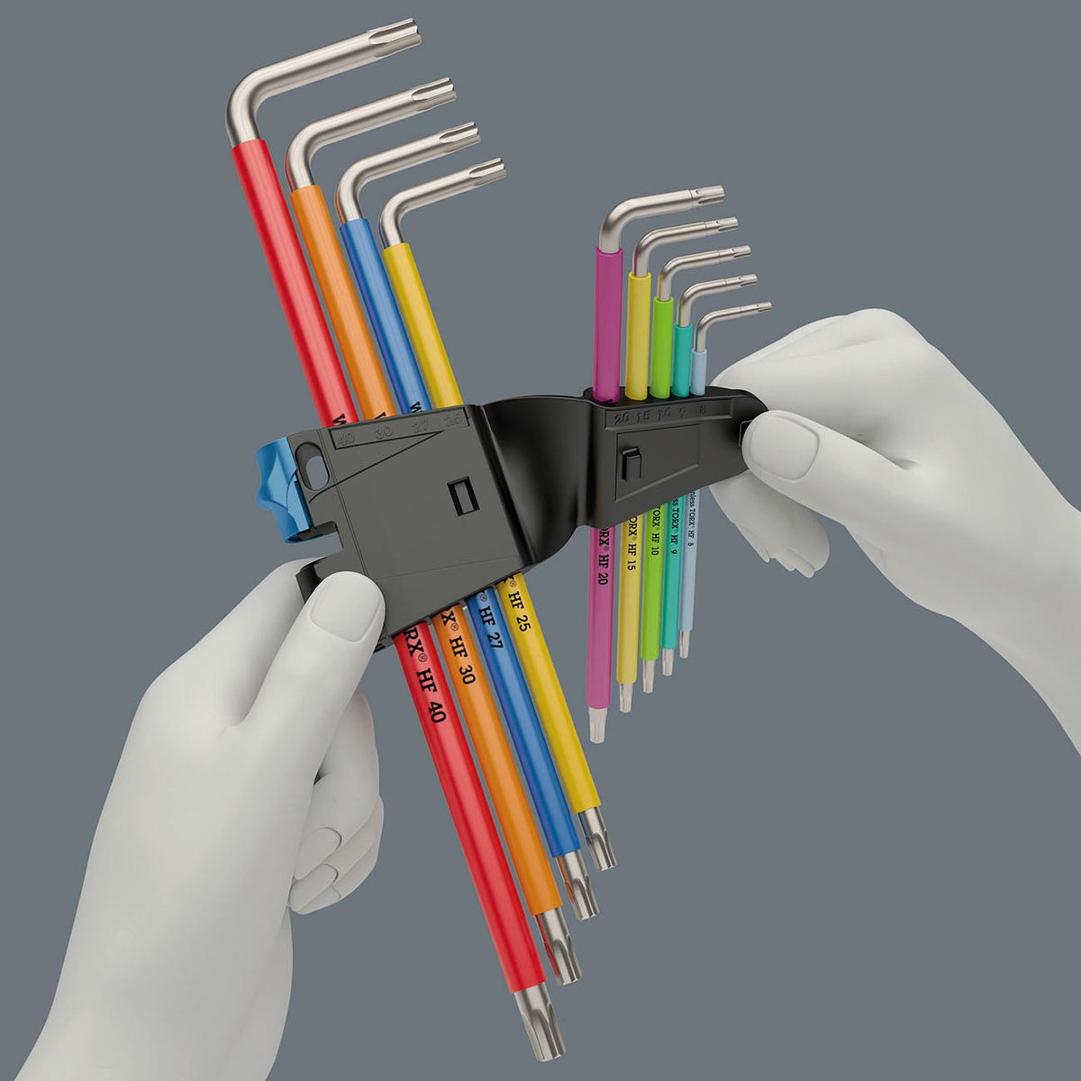 Wera Multicolor TORX L-Key Wrench Set with Holding Function, 9-Piece Set