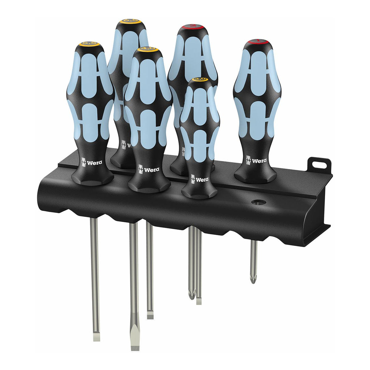 Wera Stainless Steel Screwdriver Set and Rack, 6-Piece Set