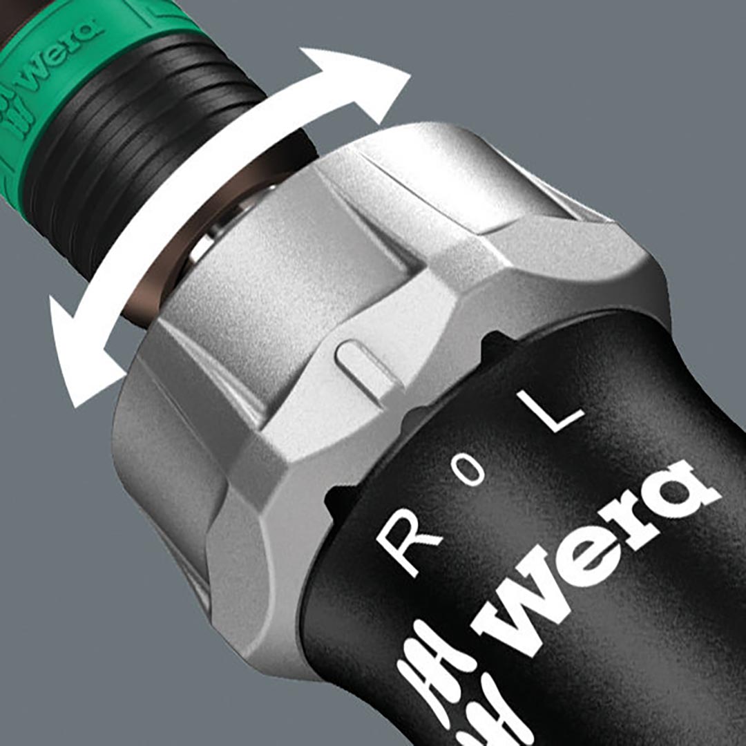 Wera 05051040001 Ratcheting Screwdriver Handle with Assorted Long Bits, 17-Piece Set