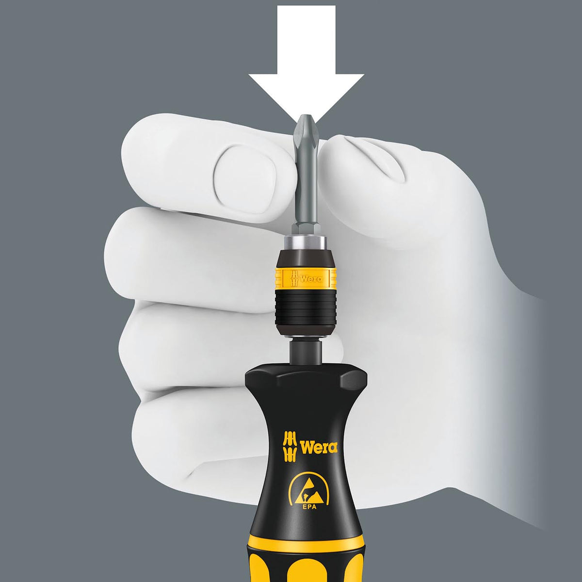 Wera ESD-Safe Non-Magnetic Bitholding Screwdriver, 1/4-Inch Drive